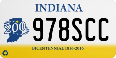 IN license plate 978SCC