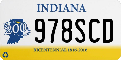 IN license plate 978SCD