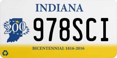 IN license plate 978SCI