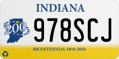 IN license plate 978SCJ