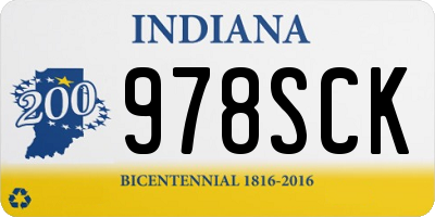 IN license plate 978SCK