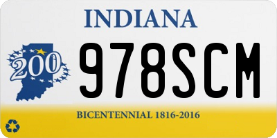 IN license plate 978SCM