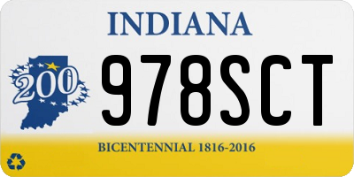 IN license plate 978SCT