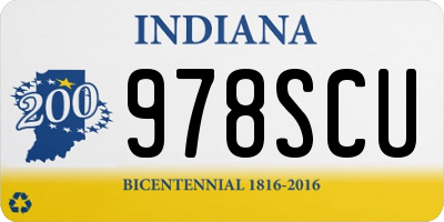 IN license plate 978SCU