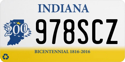 IN license plate 978SCZ