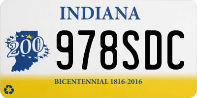 IN license plate 978SDC