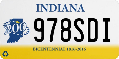 IN license plate 978SDI