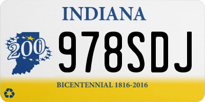 IN license plate 978SDJ