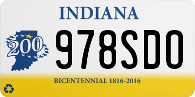 IN license plate 978SDO