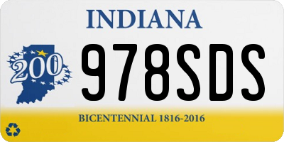 IN license plate 978SDS