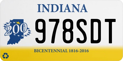 IN license plate 978SDT