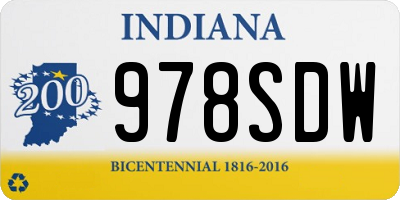 IN license plate 978SDW