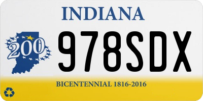 IN license plate 978SDX