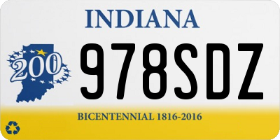 IN license plate 978SDZ