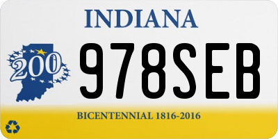 IN license plate 978SEB