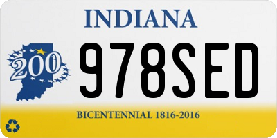 IN license plate 978SED
