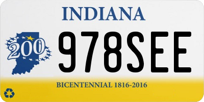 IN license plate 978SEE