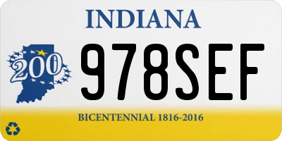 IN license plate 978SEF