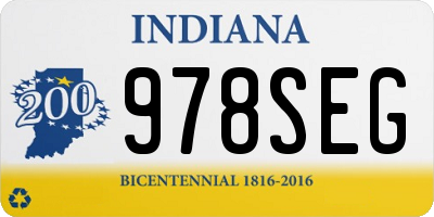 IN license plate 978SEG