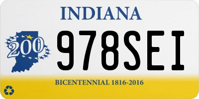 IN license plate 978SEI