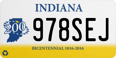 IN license plate 978SEJ