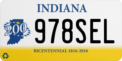 IN license plate 978SEL