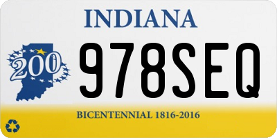 IN license plate 978SEQ