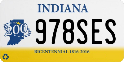 IN license plate 978SES