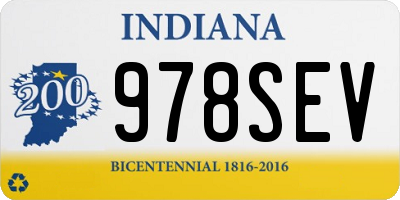 IN license plate 978SEV