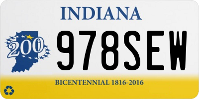 IN license plate 978SEW