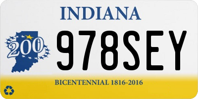 IN license plate 978SEY
