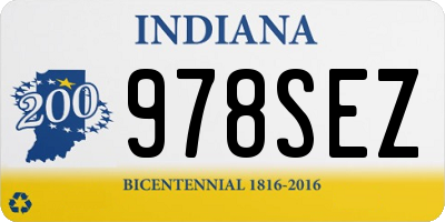 IN license plate 978SEZ