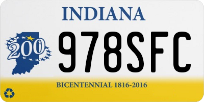 IN license plate 978SFC
