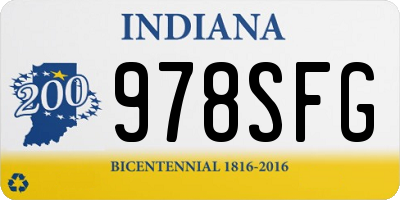IN license plate 978SFG