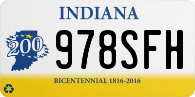 IN license plate 978SFH