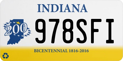 IN license plate 978SFI