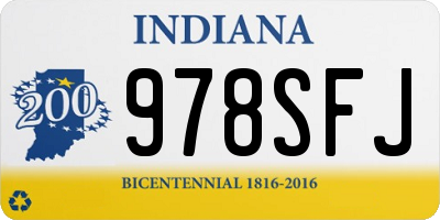 IN license plate 978SFJ