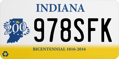 IN license plate 978SFK