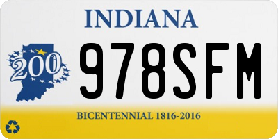 IN license plate 978SFM