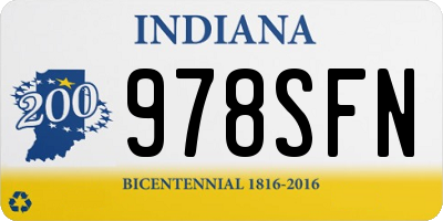 IN license plate 978SFN