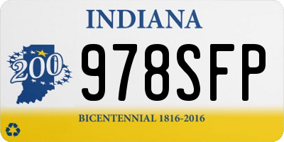 IN license plate 978SFP