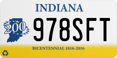 IN license plate 978SFT