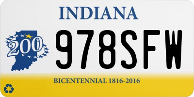 IN license plate 978SFW