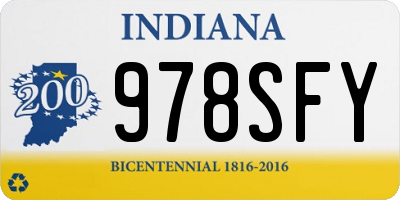 IN license plate 978SFY