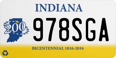 IN license plate 978SGA