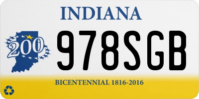 IN license plate 978SGB