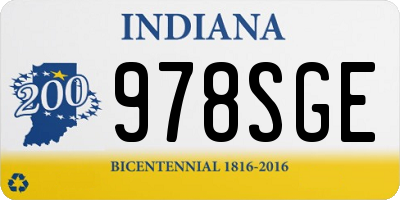 IN license plate 978SGE