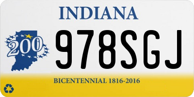 IN license plate 978SGJ