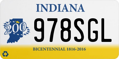IN license plate 978SGL