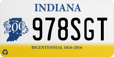 IN license plate 978SGT